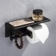 Double Roll Stainless Steel Toilet Wall Mount Mobile Phone Holder Paper Shelf