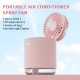 Multifunctional 2000mAh Mini USB Rechargeable Fan Cooler Desktop Spray Humidification with Colorful Night Lights