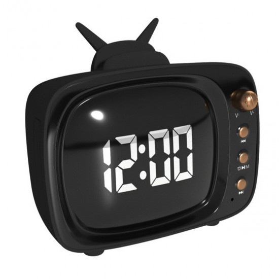 Portable Retro Speaker TV Design Mobile Phone Holder Stand bluetooth Alarm Clock