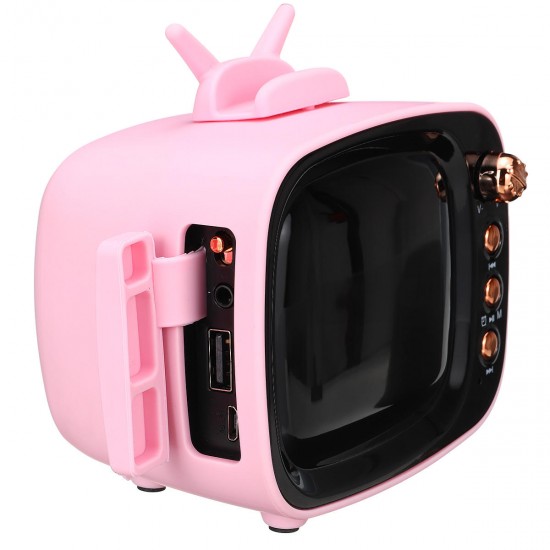 Portable Retro Speaker TV Design Mobile Phone Holder Stand bluetooth Alarm Clock