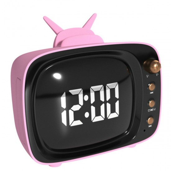 Portable Retro Speaker TV Design Mobile Phone Holder Stand bluetooth Alarm Clock