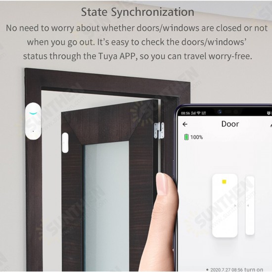 WIFI/433MHZ Window Door Sensor Door Open/ Closed Smart Security Detectors APP Home Alarm