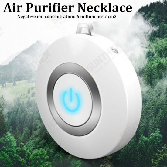 Wearable Air Purifier Necklace Ionizer Ion Generator Odor and Smoke Remover