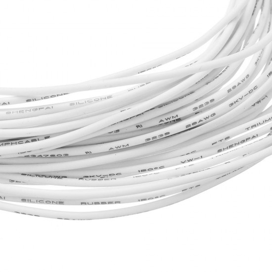 10 Meters 18AWG Electronic Cable Wire Insulated LED Wire White For DIY