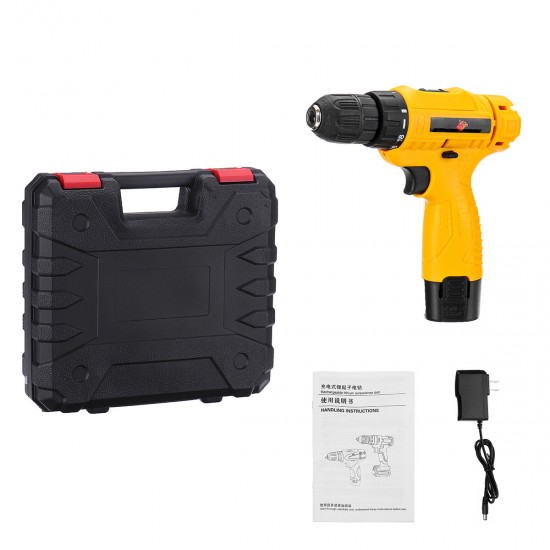 12V High Power Lithium Dril Rechargeable Household Electric Drill 500Rpm