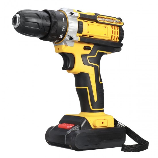 21V Wireless Rechargeable Impact Hammer Drill Electric Screwdriver W/ Battery & Storage Case Screwing Drilling Tool