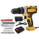 3-IN-1 Electric Cordless Impact Hammer Drill Screwdriver 38N.m High Torque Tool