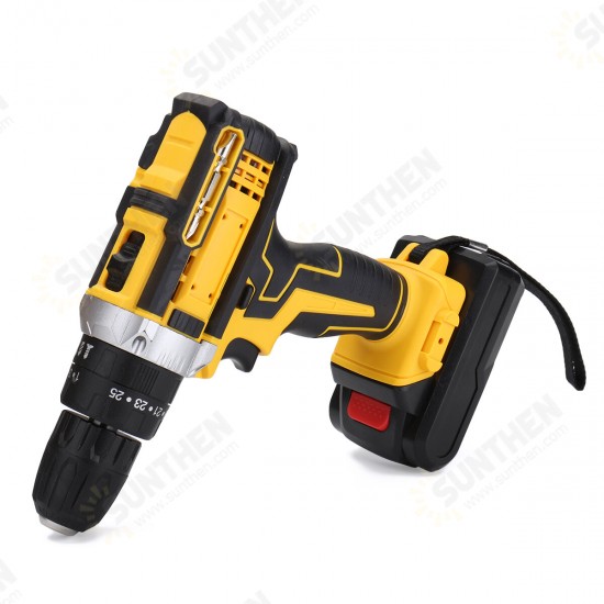 3-IN-1 Electric Cordless Impact Hammer Drill Screwdriver 38N.m High Torque Tool