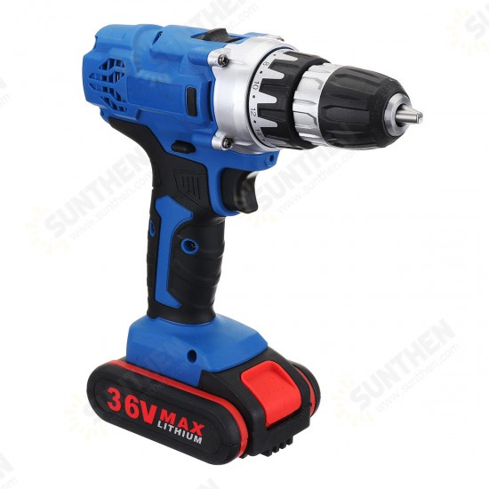 36V 1.3A Cordless Rechargeable Power Drill Driver Electric Screwdriver W/ 1 or 2 Li-ion Battery