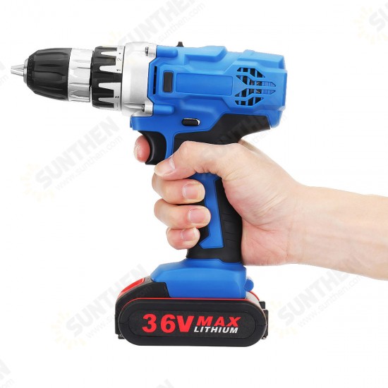 36V 1.3A Cordless Rechargeable Power Drill Driver Electric Screwdriver W/ 1 or 2 Li-ion Battery