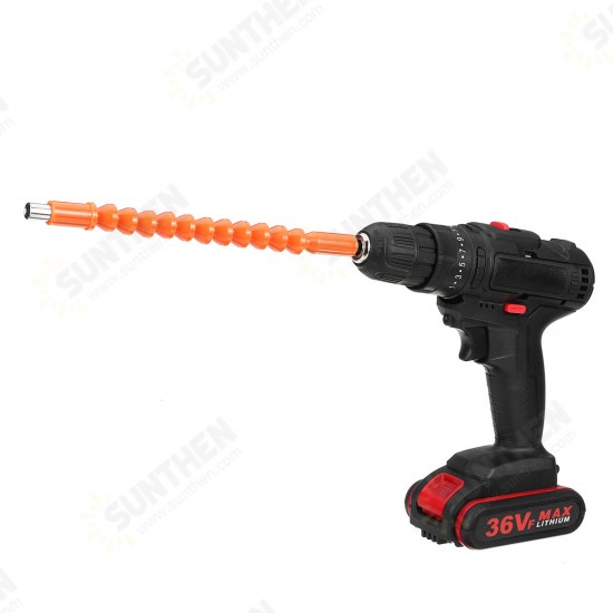 36V Cordless Electric Impact Hammer LED Light Drill Screwdriver With 2 Battery Household Power Tools