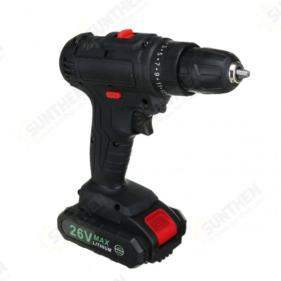 48V 1500W Electric Drill 28N.m 25 Gears LED Light Screwdriver Power Tool W/ 1PC/2PCS Battery