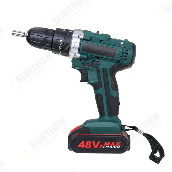 Cordless Impact Drill Driver High/Low 25+3 Gears Speed 2 Battery Set