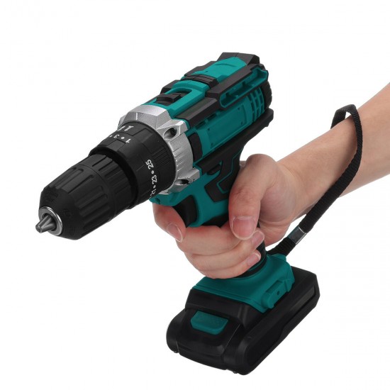 Cordless Rechargeable Electric Drill Screwdriver LED Portable Metal Wood Drilling Tool W/ 1/2pcs Battery & Storage Box