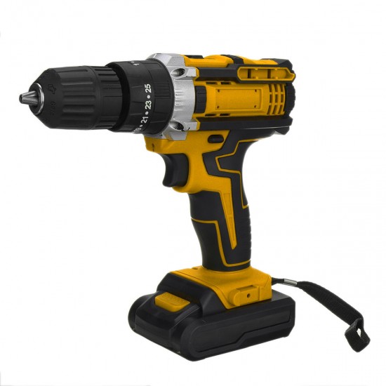 Cordless Rechargeable Electric Drill Screwdriver LED Portable Metal Wood Drilling Tool W/ 1/2pcs Battery & Storage Box