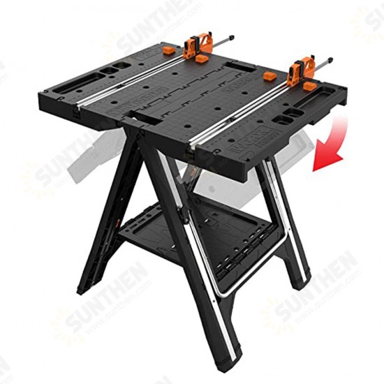 WX051 Multi-Function Work Table Foldable Sawhorse Sawing Table with Quick Clamps