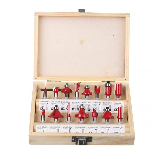 12/15pcs 1/2 1/4 Inch Milling Cutter Router Bit Set for Woodworking