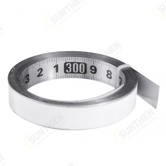 1/2/3 Meters Stainless Steel Miter Track Tape Measure Self Adhesive Metric Scale Straight Ruler