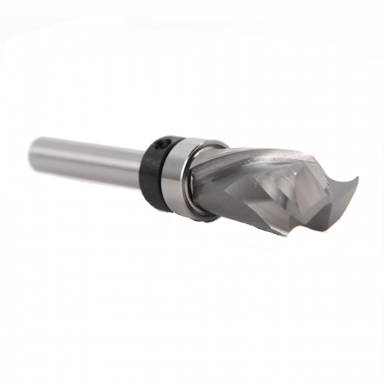 12.7*25.4*67MM Carbide Lower Bearing Spiral Trimming CNC Router Bit End Mill 1/4inch 6.35mm Shank for Woodworking