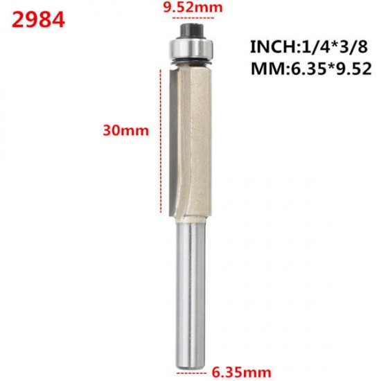 1/4 Inch Shank 1/4 to 1/2 Inch Flush Trim Router Bits for Woodworking Tool