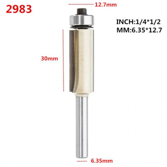 1/4 Inch Shank 1/4 to 1/2 Inch Flush Trim Router Bits for Woodworking Tool