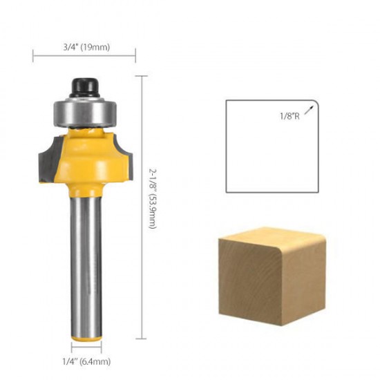 1/4 Inch Shank Round Over Edging Router Bit 1/8 Inch Radius Router Bit Wood Working Cutter