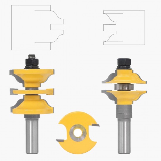 2Pcs 1/2 Inch/12mm Shank Milling Cutter Wood Carving Entry & Interior Door Ogee Router Bit Set For Wood Woodworking Machine