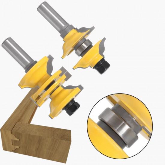 2Pcs 1/2 Inch/12mm Shank Milling Cutter Wood Carving Entry & Interior Door Ogee Router Bit Set For Wood Woodworking Machine