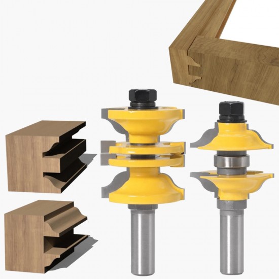 2Pcs 1/2 Inch/12mm Shank Milling Cutter Wood Carving Entry & Interior Door Ogee Router Bit Set For Wood Woodworking Machine