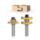 2pcs 1/2 Inch 12mm Shank Tongue Grooving Joint Router Bit T-Slot Tenon Milling Cutter for Wood Woodworking