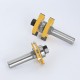 2pcs 1/2 Inch 12mm Shank Tongue Grooving Joint Router Bit T-Slot Tenon Milling Cutter for Wood Woodworking