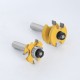 2pcs 1/2 Inch 12mm Shank Tongue Grooving Joint Router Bit T-Slot Tenon Milling Cutter for Wood Woodworking