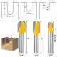 3pcs 1/4 Inch Shank Core Box Router Bit Set Deep Round Bottom Cutter For Wood Working