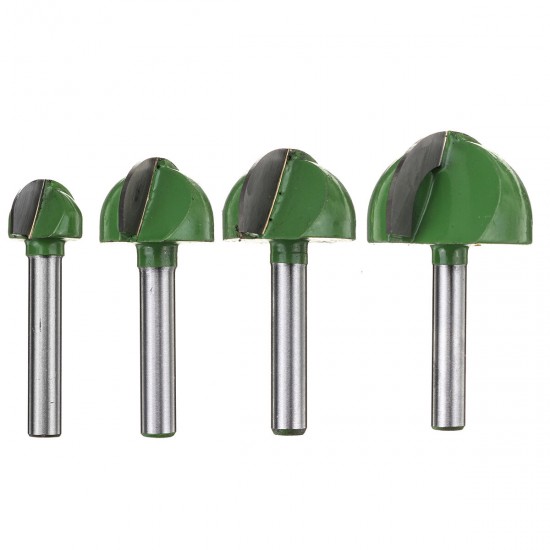 4/5pcs Set 6mm Shank Ball Router Bit Cove Milling Bit Core Solid Carbide End Mill Cutter