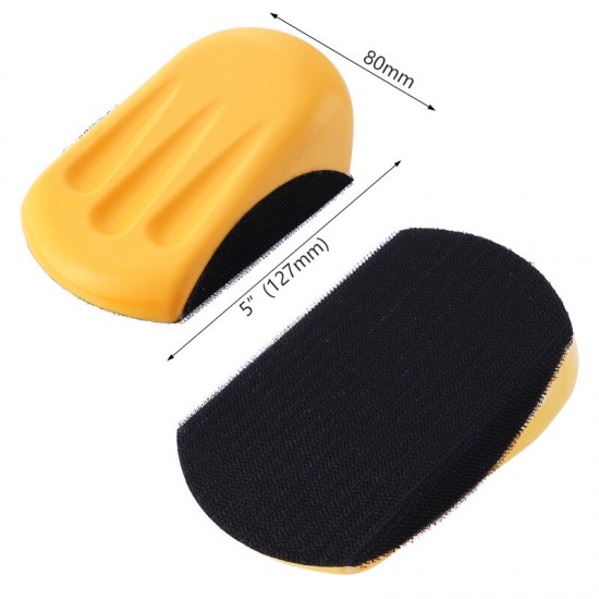 5 Inch Sanding Block Rubber Hook Loop Backing Pad Sandpaper Holder Hand Grinding Block Polishing Tools Kit