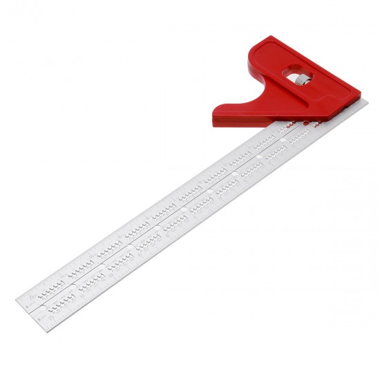 6/12/18Inch Aluminum Alloy Edged Scriber In-Dexable Mini Combo & Double Squares For Locked In Accuracy Horizontal Movable Angle Ruler 45° 90° Ruler