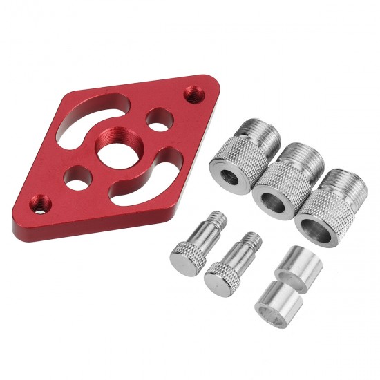 6/8/10mm Aluminum Alloy Dowel Jig Wood Panel Puncher Hole Locators Woodworking Tool