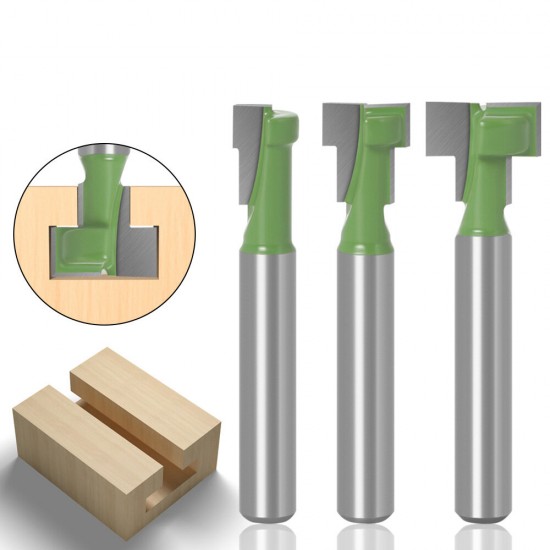 6mm 1/4inch Shank T-Track Slotting & T-Slot Keyhole Cutter Router Bit Steel Handle 5/16inch 3/8inch & 1/2inch Length Cutter For Wood