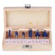 6pcs 1/4 Inch Shank Woodworking Router Bit Trimming Cutter With Wooden Box