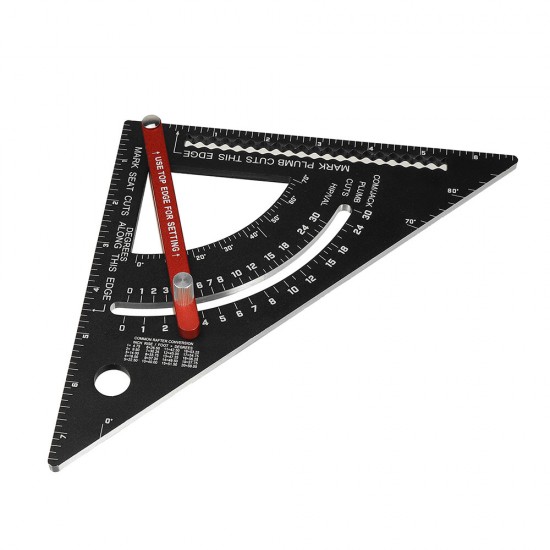 7 Inch Adjustable Extendable Multifunctional Triangle Ruler Carpenter Square with Base Precision Ruler Measurement Woodworking Tools