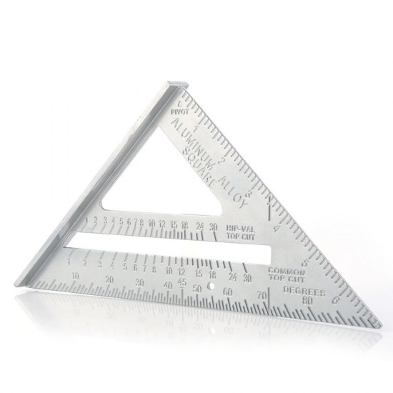 7 inch/12 inch Triangle Rule Protractor Aluminum Alloy for Woodworking Square Layout Gauge Measuring Tool Measuring Ruler