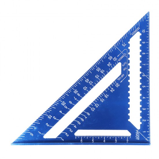 7/12inch Triangular Measuring Ruler Aluminum Alloy Triangle Angle Protractor