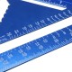 7/12inch Triangular Measuring Ruler Aluminum Alloy Triangle Angle Protractor