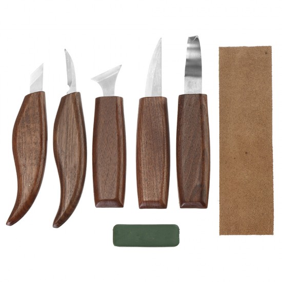 8Pcs Wood Carving Tools Set Hook Carving Blade Detail Wood Blade Whittling Blade Oblique Blade Trimming for Spoon Bowl Cup or General Chip Carving Kit