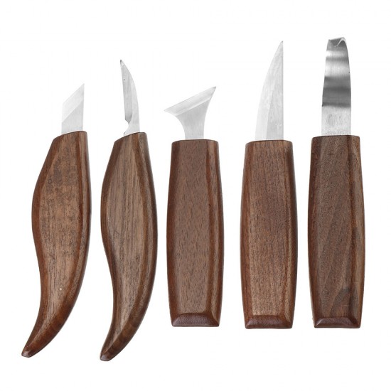 8Pcs Wood Carving Tools Set Hook Carving Blade Detail Wood Blade Whittling Blade Oblique Blade Trimming for Spoon Bowl Cup or General Chip Carving Kit