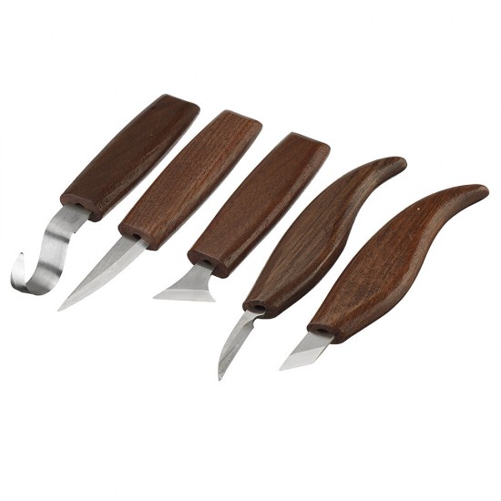 8Pcs Wood Carving Tools Set Hook Carving Blade Detail Wood Blade Whittling Blade Oblique Blade Trimming for Spoon Bowl Cup or General Chip Carving Kit