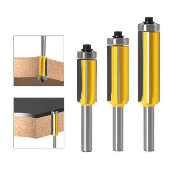 8mm Flush Trim bit Z4 Pattern Router Bit Top & Bottom Bearing Bits Milling Cutter For Wood Woodworking Cutters