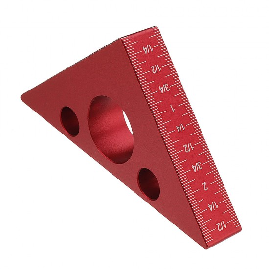 90 Degrees Aluminum Alloy Height Ruler Metric Inch Woodworking Triangular Ruler Measuring Ruler