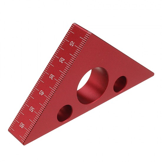 90 Degrees Aluminum Alloy Height Ruler Metric Inch Woodworking Triangular Ruler Measuring Ruler