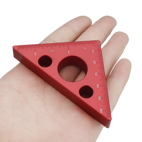 90 Degrees Aluminum Alloy Height Ruler Metric Inch Woodworking Triangular Ruler Measuring Ruler